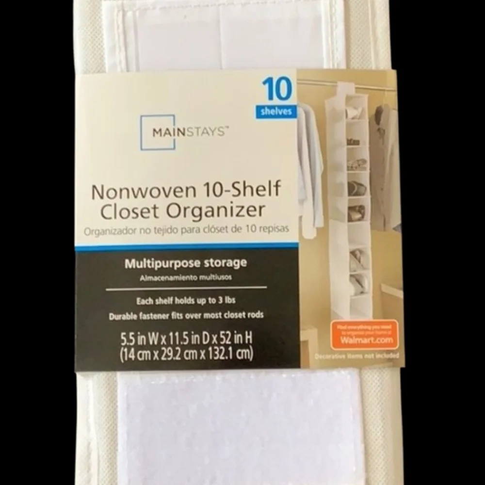 Mainstays White 10-Shelf Closet Organizer